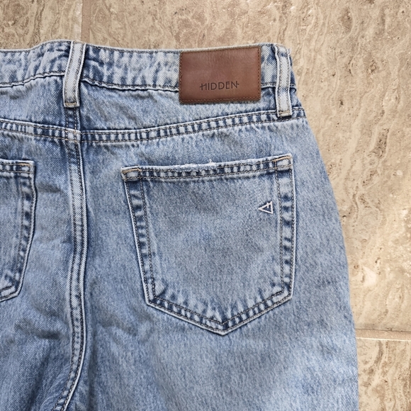 Hidden Jeans Los Angeles Distressed Straight Jeans Size 27 Raw Hem Stretch - Picture 4 of 8